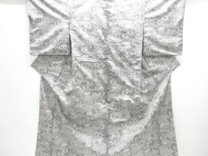 流水に花古典柄織り出し手織り紬着物アンサンブル